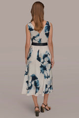 Donna Karan | V-NECK FLORAL DRESS