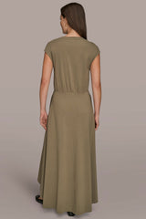 Donna Karan | CAP SLEEVE CREW NECK DRESS
