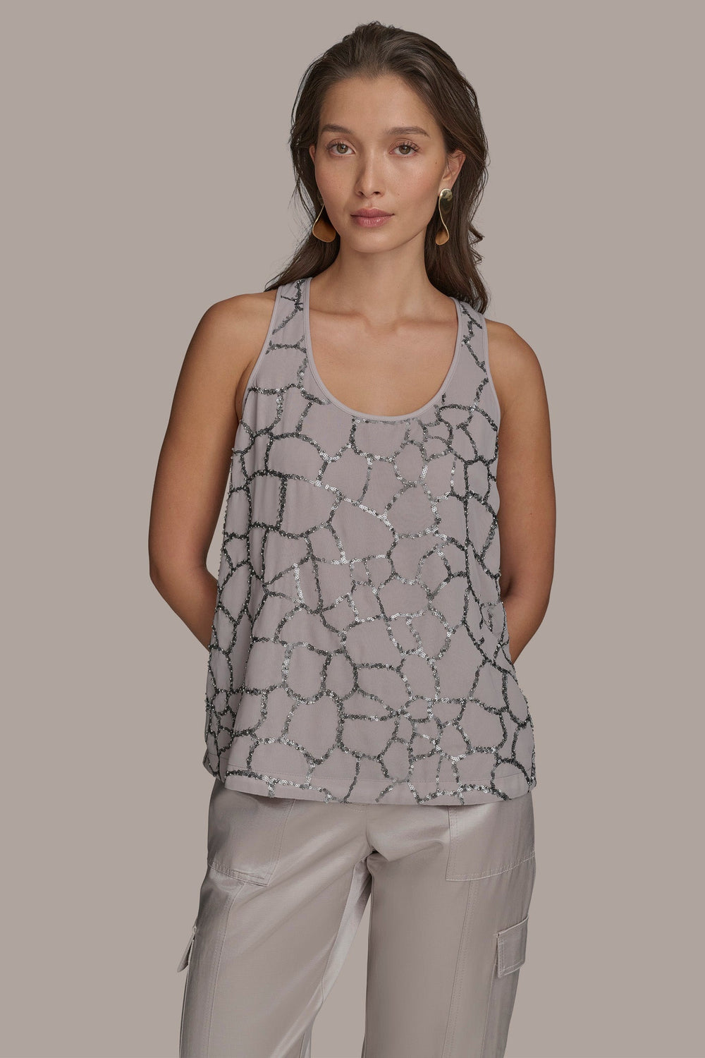 Donna Karan | SHELL WITH SEQUIN DETAIL