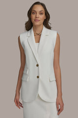 Donna Karan | BUTTON VEST WITH POCKET DETAIL