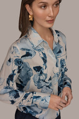 Donna Karan | DRAWSTRING HEM BLOUSE