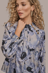 Donna Karan | BUTTON-NECK BLOUSE