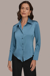 Donna Karan | SATIN HIGH-LOW BLOUSE