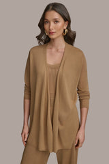Donna Karan | LONG SLEEVE RIB OPEN CARDIGAN