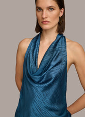 Donna Karan | BURNOUT COWL NECK TOP