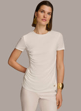 Donna Karan | CREW NECK RUCHED TEE