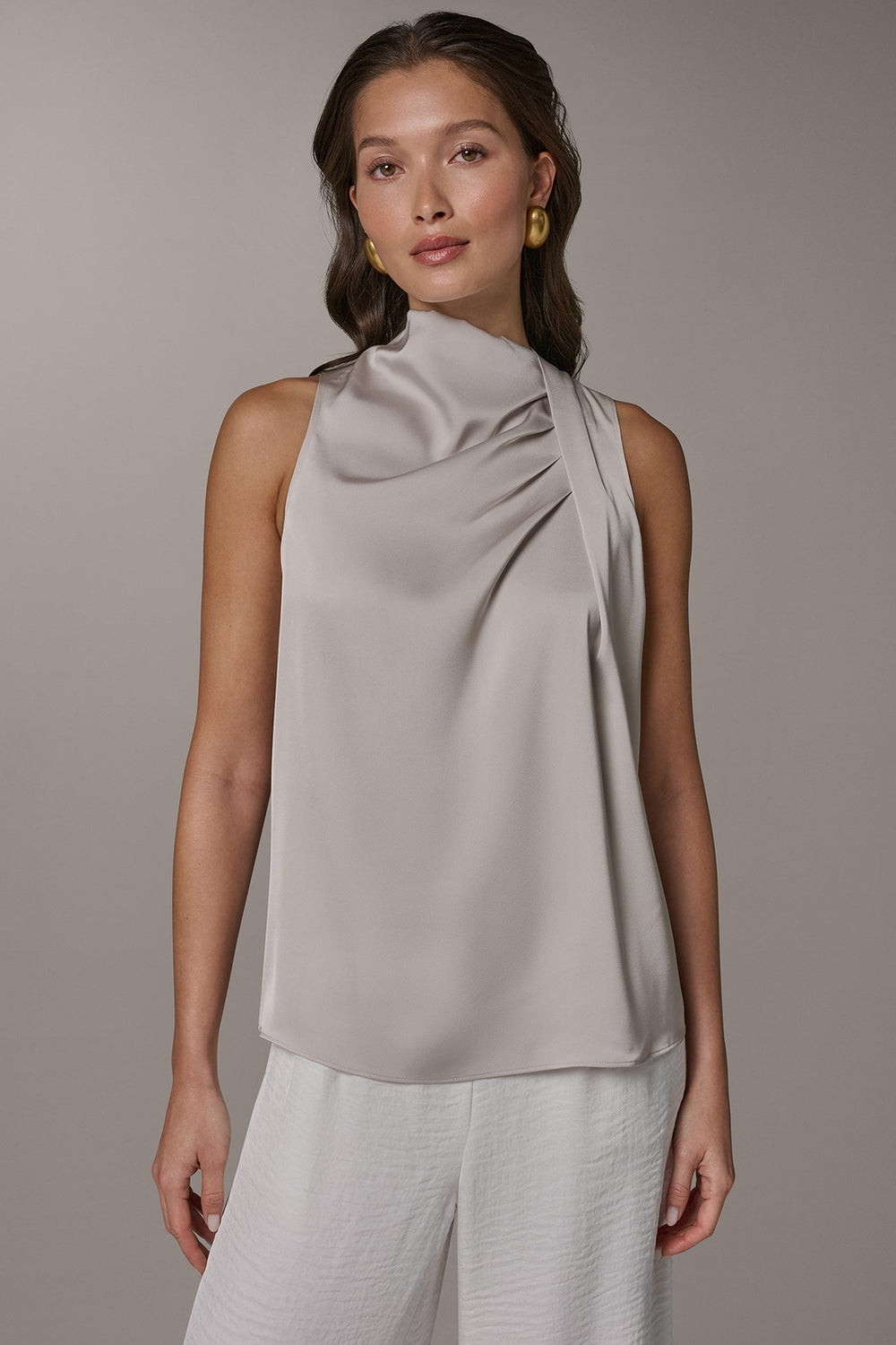 Donna Karan | TWIST DRAPE SHOULDER BLOUSE