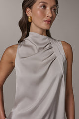 Donna Karan | TWIST DRAPE SHOULDER BLOUSE