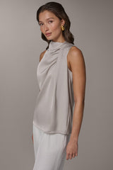 Donna Karan | TWIST DRAPE SHOULDER BLOUSE