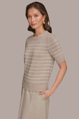 Donna Karan | SEQUIN STRIPE SWEATER