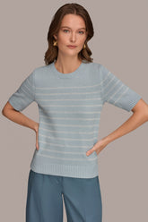 Donna Karan | SEQUIN STRIPE SWEATER