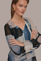 Donna Karan | PRINTED CHIFFON TOP