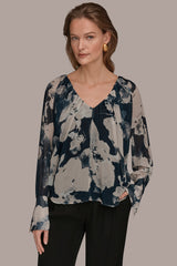 Donna Karan | PRINTED CHIFFON TOP