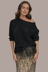 Donna Karan | OPEN STITCH DOLMAN SWEATER