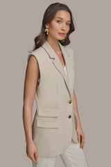 Donna Karan | BUTTON VEST WITH POCKET DETAIL