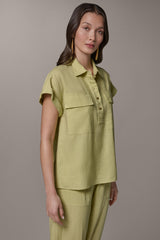 Donna Karan | CAP SLEEVE CAMP SHIRT