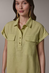 Donna Karan | CAP SLEEVE CAMP SHIRT