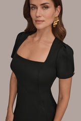 Donna Karan | PUFF SLEEVE SHEATH DRESS