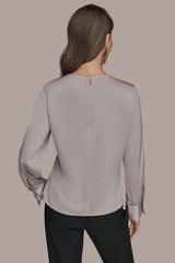 Donna Karan | LONG SLEEVE DRAPE BLOUSE
