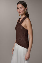 Donna Karan | SLEEVELESS METALLIC SWEATER TANK