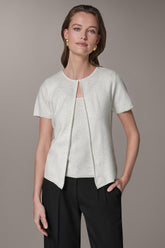 Donna Karan | SHORT SLEEVE SEQUIN CARDIGAN
