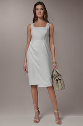 Donna Karan | TENCEL WRAP-EFFECT MIDI SHEATH DRESS