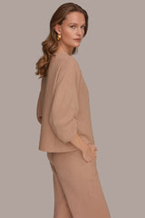 Donna Karan | 3/4 SLEEVE TWIST CUFF BLOUSE
