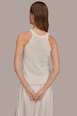 Donna Karan | SLEEVELESS HALTER SWEATER TANK