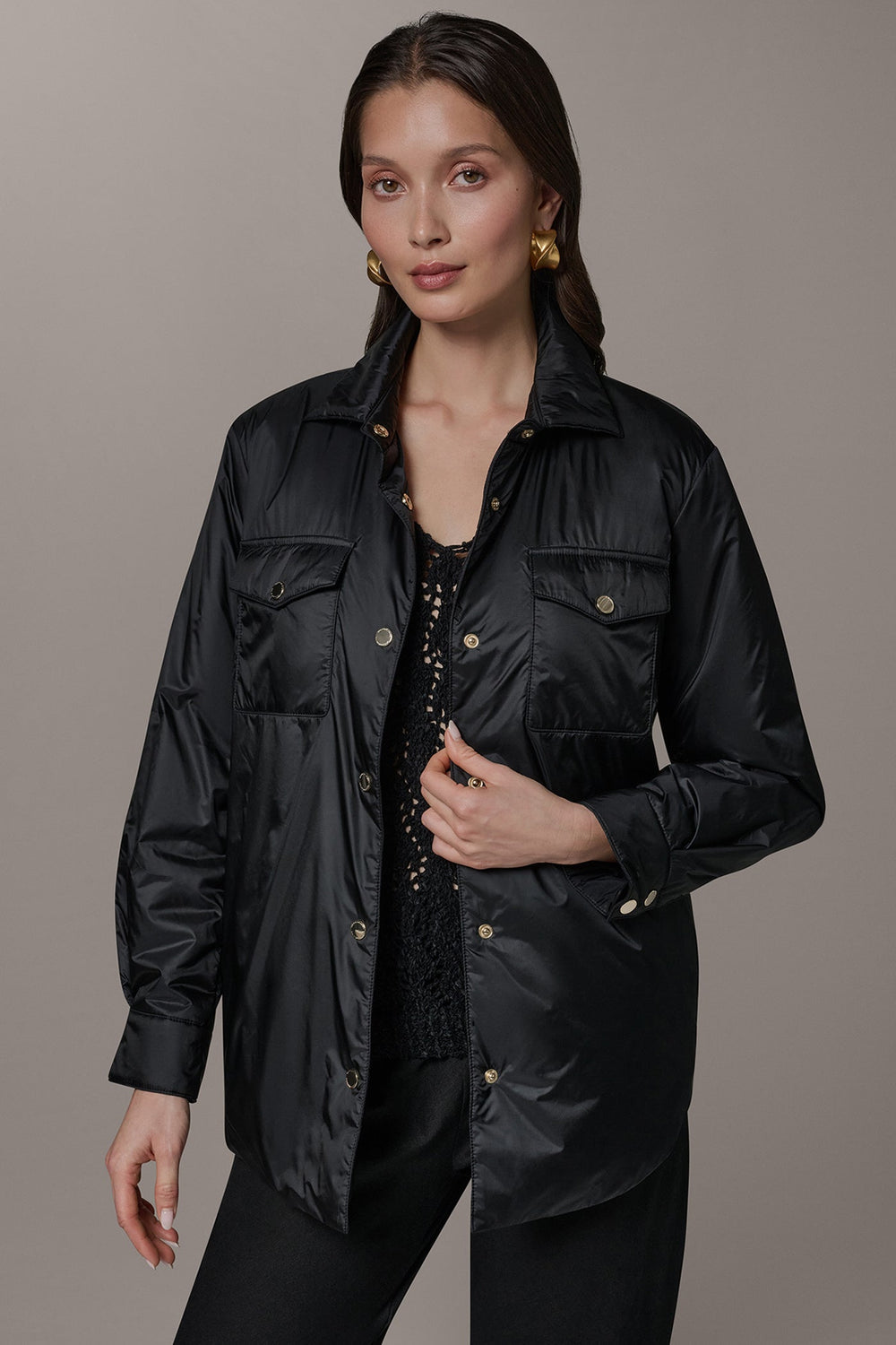 Donna Karan | LONG SLEEVE SHIRT JACKET