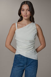 Donna Karan | SLEEVELESS ASYMMETRIC BLOUSE