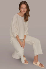 Donna Karan | 3/4 SLEEVE TWIST CUFF BLOUSE