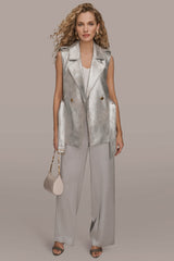 Donna Karan | METALLIC BELTED VEST
