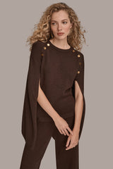 Donna Karan | CAPE-EFFECT BUTTON SWEATER