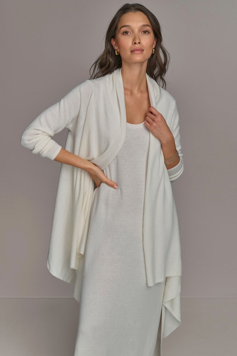 Donna Karan | CASHMERE LONG SLEEVE CARDIGAN