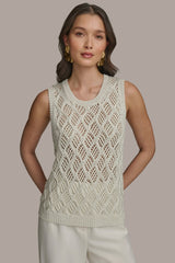 Donna Karan | DIAMOND PATTERN CREW NECK TOP