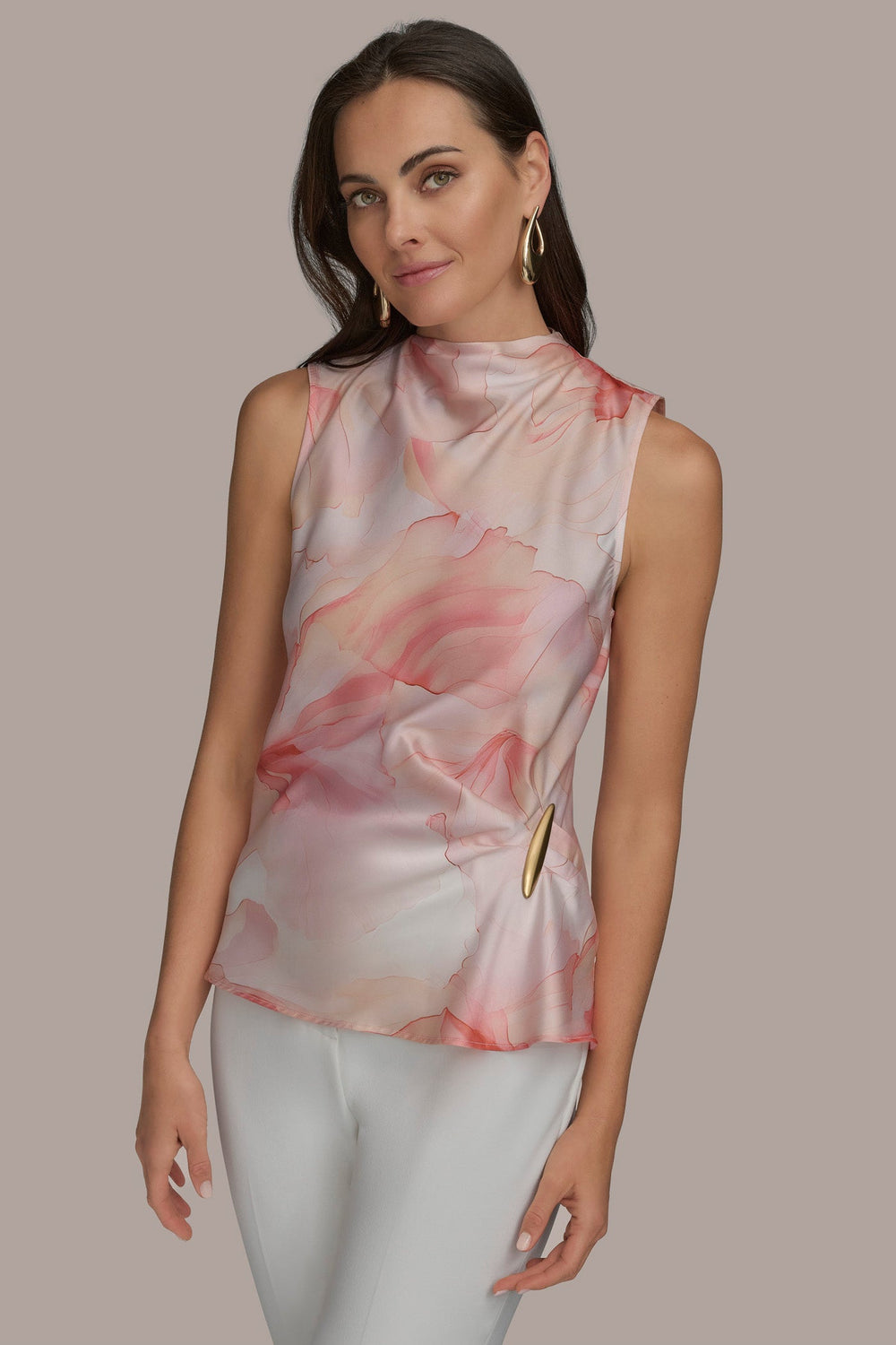 Donna Karan | PART SLEEVELESS WITH HARDWARE WAIST