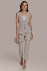 Donna Karan | SLEEVELESS BUTTON UP SWEATER VEST