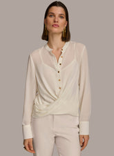 Donna Karan | FAUX WRAP TOP