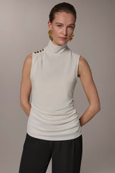 Donna Karan | BUTTON SHOULDER BLOUSE