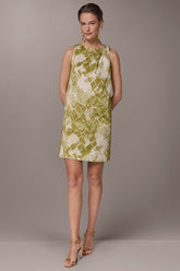 Donna Karan | COTTON-SATEEN TWIST SHOULDER SHIFT DRESS