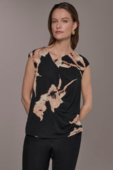 Donna Karan | FLORAL ASYMMETRIC BLOUSE