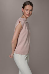Donna Karan | SEQUIN ASYMMETRIC FUNNEL NECK SWEATER