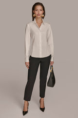 Donna Karan | BUTTON UP WITH CUFF HARDWARE TOP