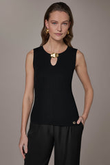 Donna Karan | KEYHOLE RIBBED SWEATER TANK