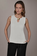 Donna Karan | KEYHOLE RIBBED SWEATER TANK