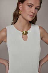 Donna Karan | KEYHOLE RIBBED SWEATER TANK