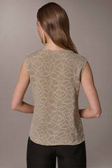 Donna Karan | JACQUARD HIGH MOCK NECK BLOUSE