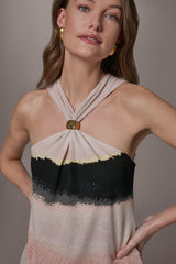 Donna Karan | PRINTED HALTER TOP