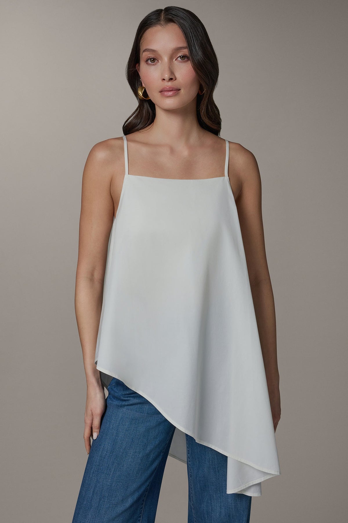 Donna Karan | SLEEVELESS ASYMMETRIC TIE BACK BLOUSE