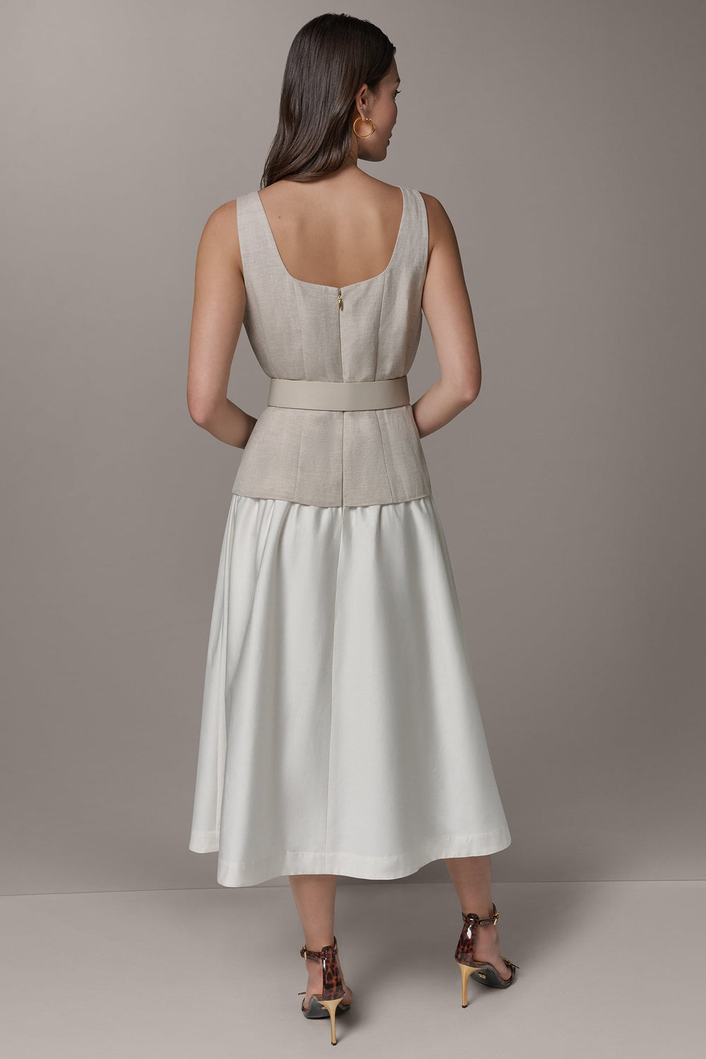 Donna Karan | SLEEVELESS MIDI FIT AND FLARE DRESS
